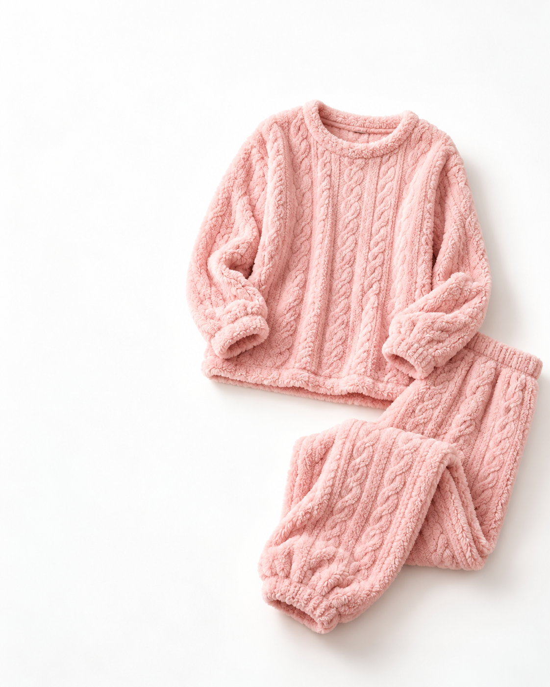 Plush Fleece-Lined Pajamas — Warm & Cozy