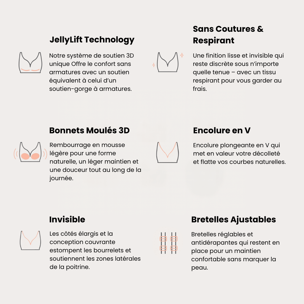 Soutien-gorge Push-Up sans coutures et sans armatures